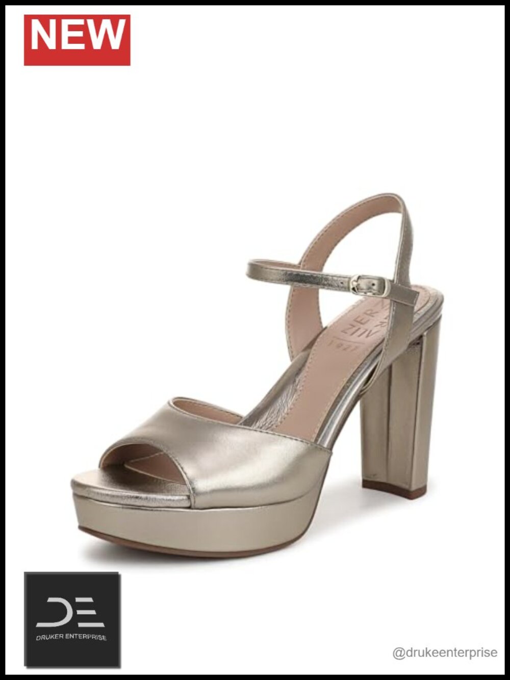 Naturalizer Marigold Platform Wedge Sandals Peep Toe Leather